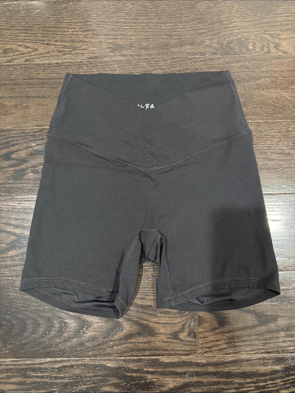 Women’s Black High-Rise Bike Shorts with V-Waistband